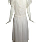 GINA FRATINI- 1980s White Cotton Tiered Dress, Size 4