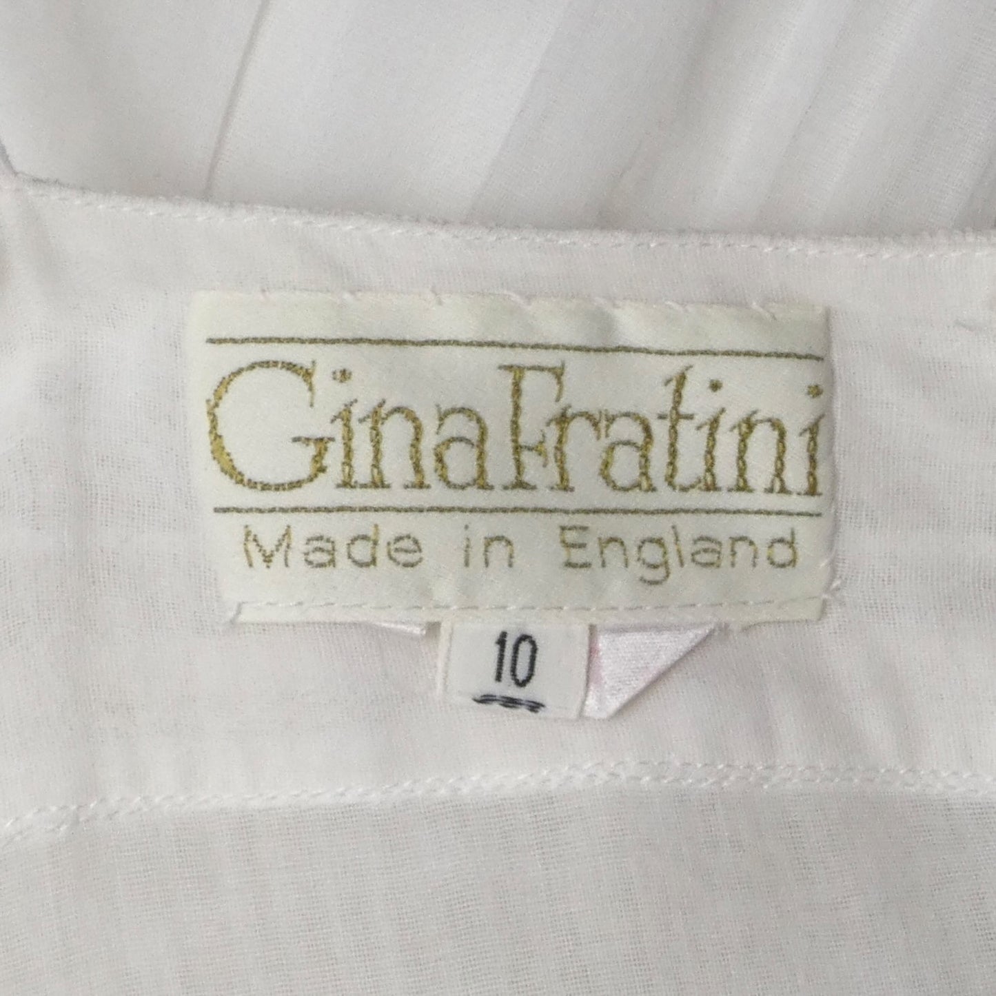 GINA FRATINI- 1980s White Cotton Tiered Dress, Size 4