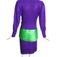 EMANUEL UNGARO HAUTE COUTURE- 1985 Silk Jacquard Drop Waist Dress, Size 6