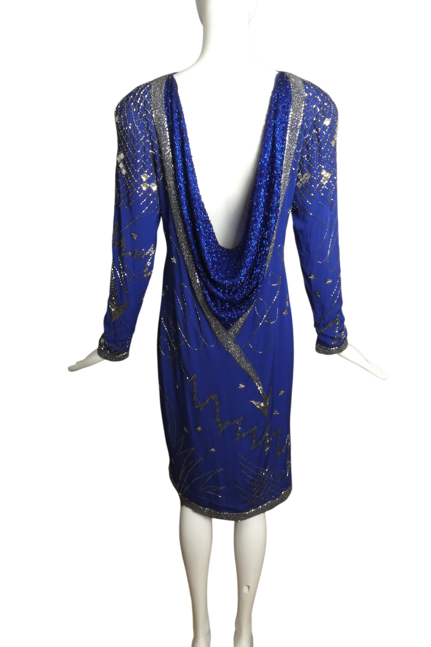 1980s Beaded Silk Dress, Size 8
