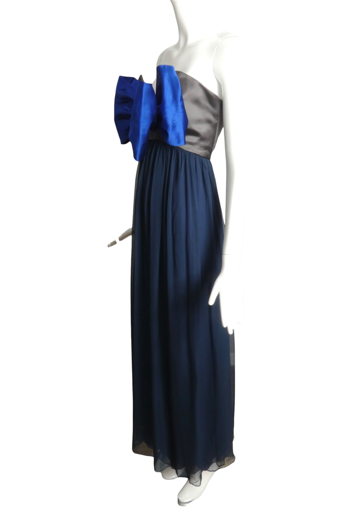 1980s Silk Chiffon Evening Gown, Size-6