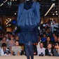 EMANUEL UNGARO HAUTE COUTURE- 1985 Black Knit & Velvet Drop Waist Dress, Size 10