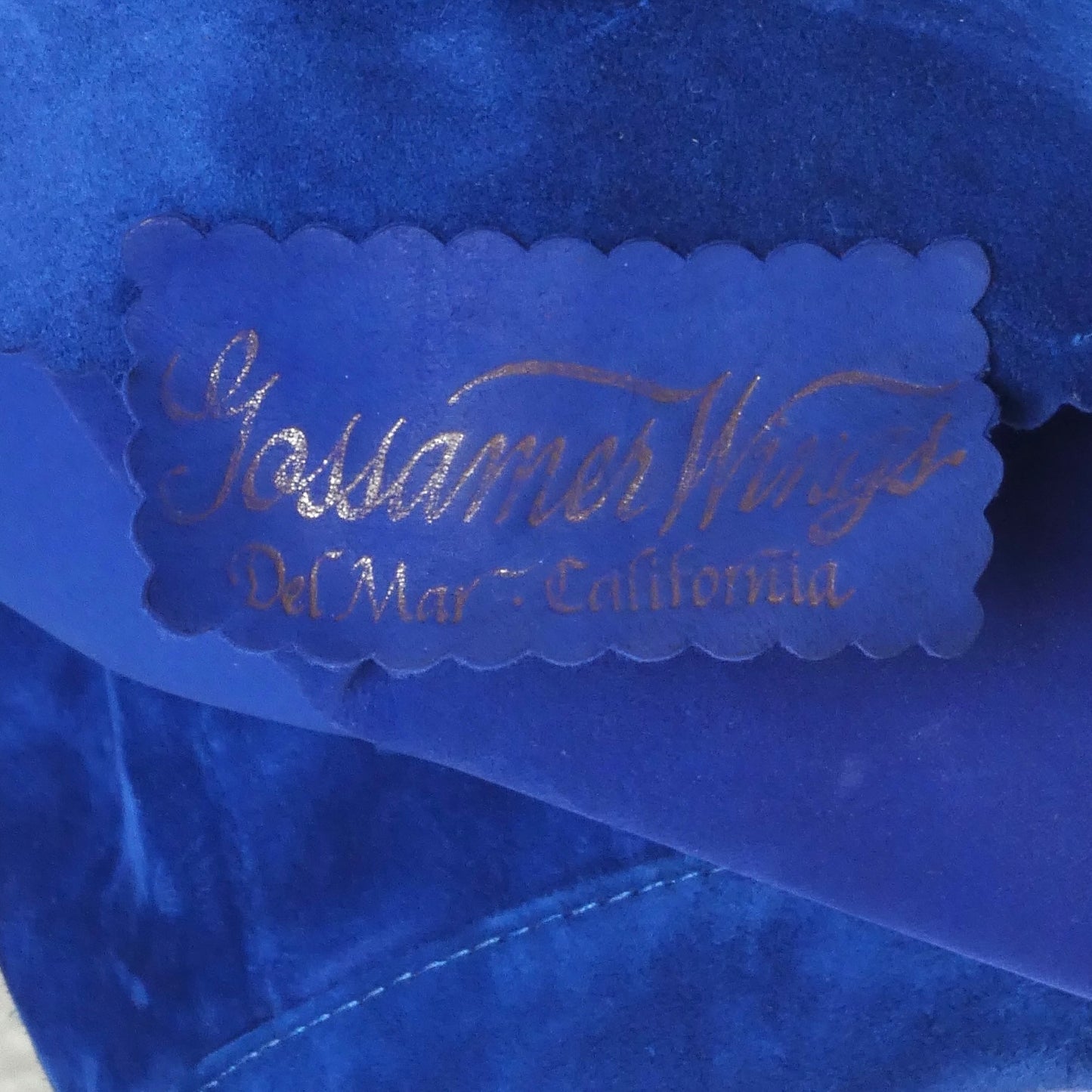 GOSAMMER WINGS- 1980s Blue Suede Fringe Skirt Suit, Size 4