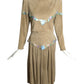 GOSAMMER WINGS- 1980s 3pc Beaded Suede Skirt Ensemble, Size 6