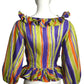 CHRISTIAN LACROIX- 1991 Silk Striped Blouse, Size 8
