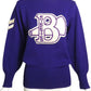 1960s Purple Cheerleaders Wool Sweater, Size 8