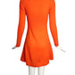 1960s Orange Sweater Knit Dress, Size 6