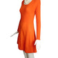 1960s Orange Sweater Knit Dress, Size 6