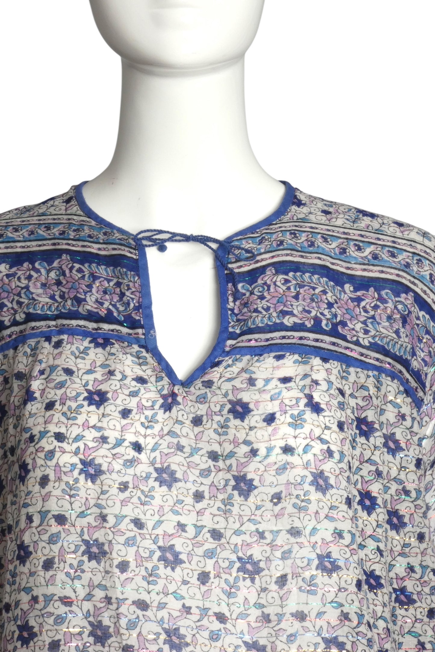 1970s Printed Batiste Skirt Ensemble, Size 8