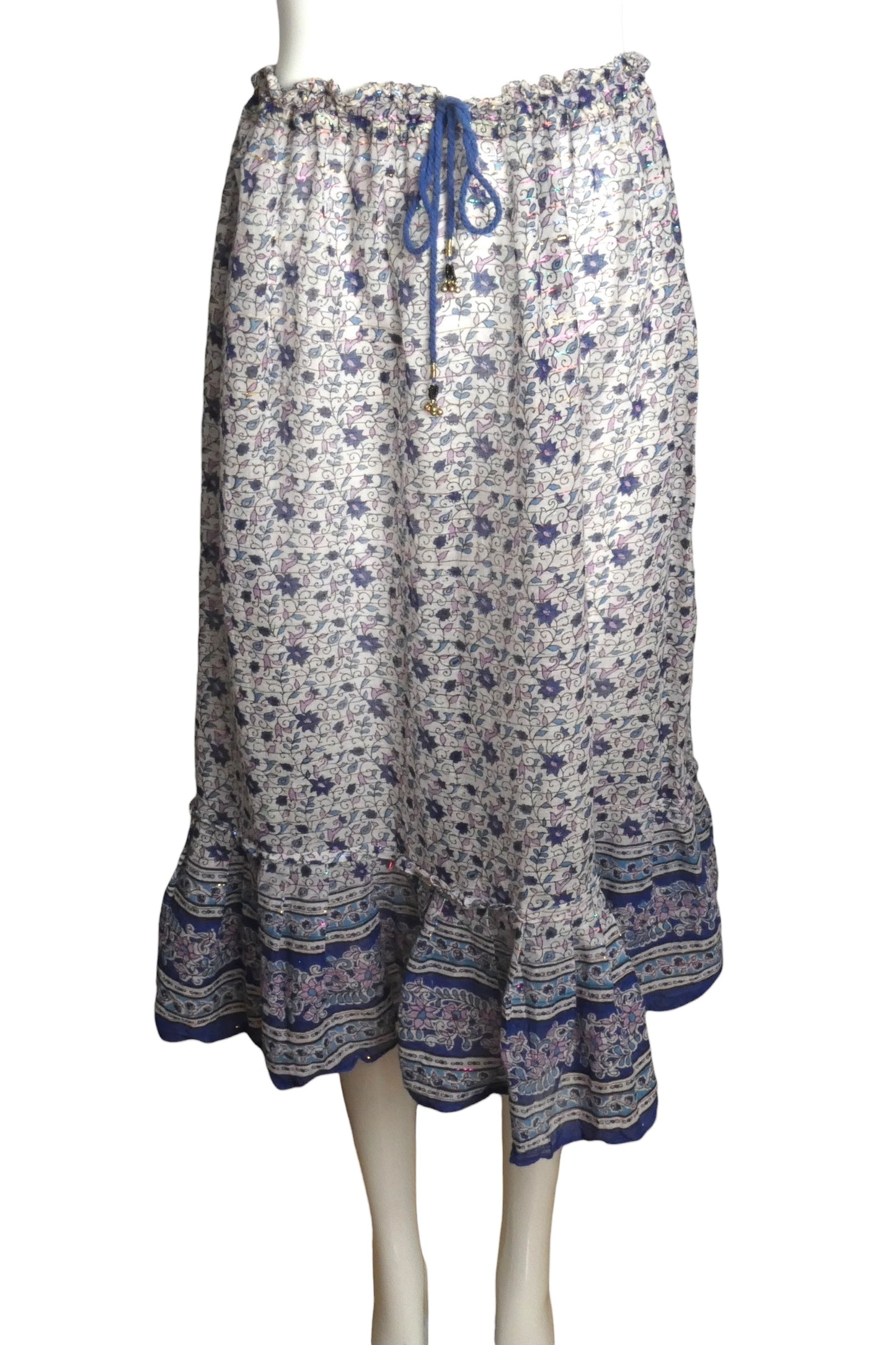 1970s Printed Batiste Skirt Ensemble, Size 8