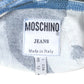 MOSCHINO JEANS- 1990s Denim Print Knit Bodysuit, Size 12