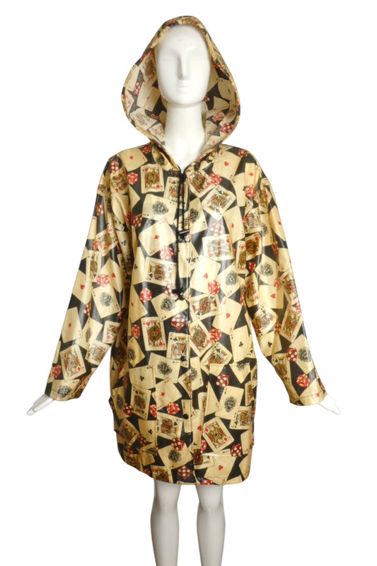 1980s Playing Card Rain Coat, One Size