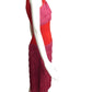1950s Red & Pink Fringed Crepe Dress, Size 6