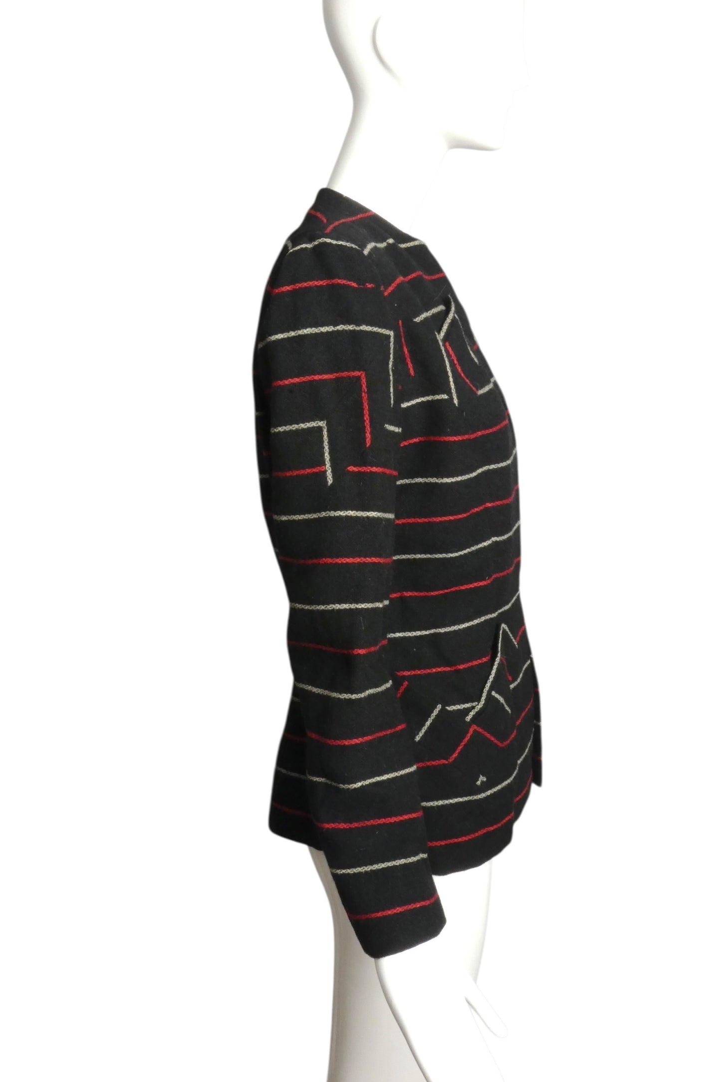 ADRIAN- 1940s Wool Stripe Jacket, Size 10