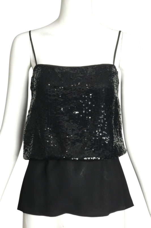 VALENTINO- 1980s Black Sequin Shell, Size 4