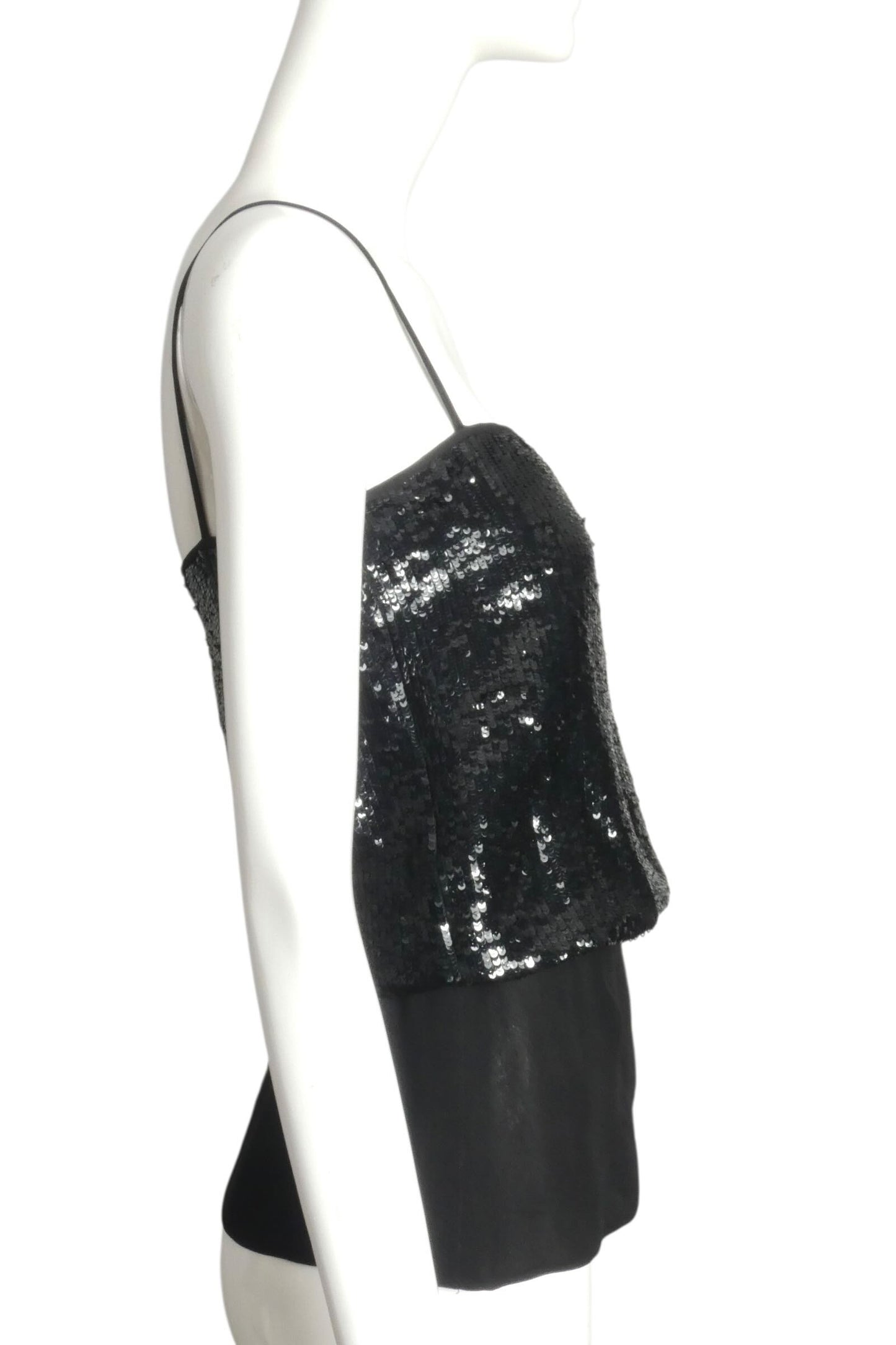 VALENTINO- 1980s Black Sequin Shell, Size 4