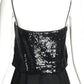 VALENTINO- 1980s Black Sequin Shell, Size 4