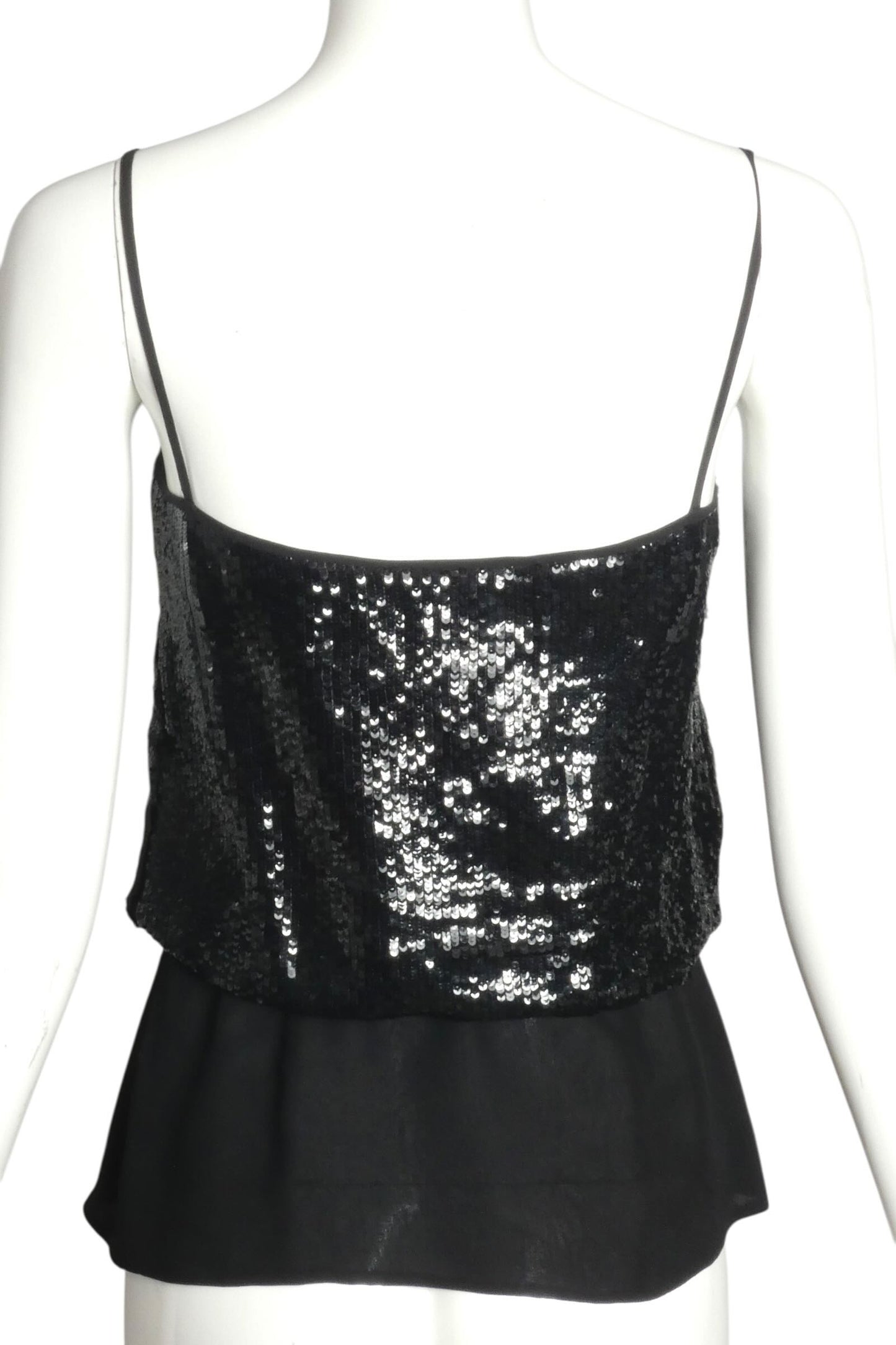 VALENTINO- 1980s Black Sequin Shell, Size 4