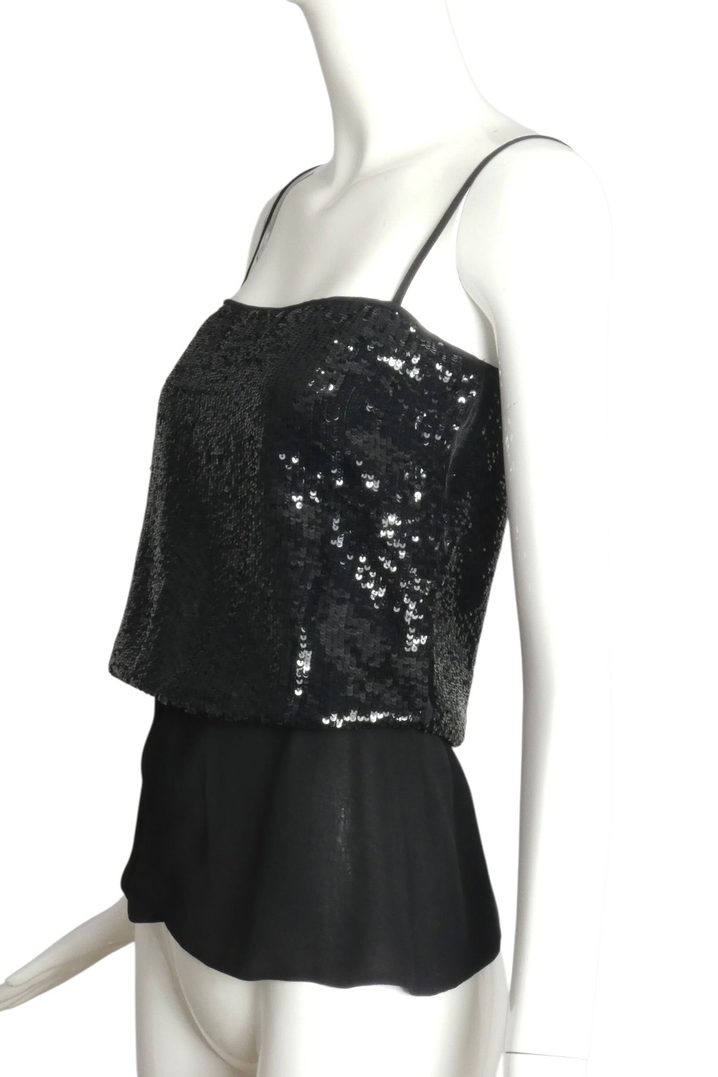 VALENTINO- 1980s Black Sequin Shell, Size 4