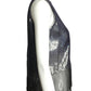 CALVIN KLEIN- 1980s Navy Sequin Chiffon Shell, Size 2