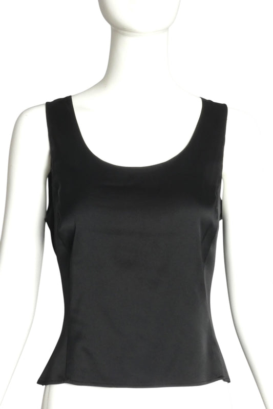 KARL LAGERFELD- 1980s Black Silk Shell, Size 2