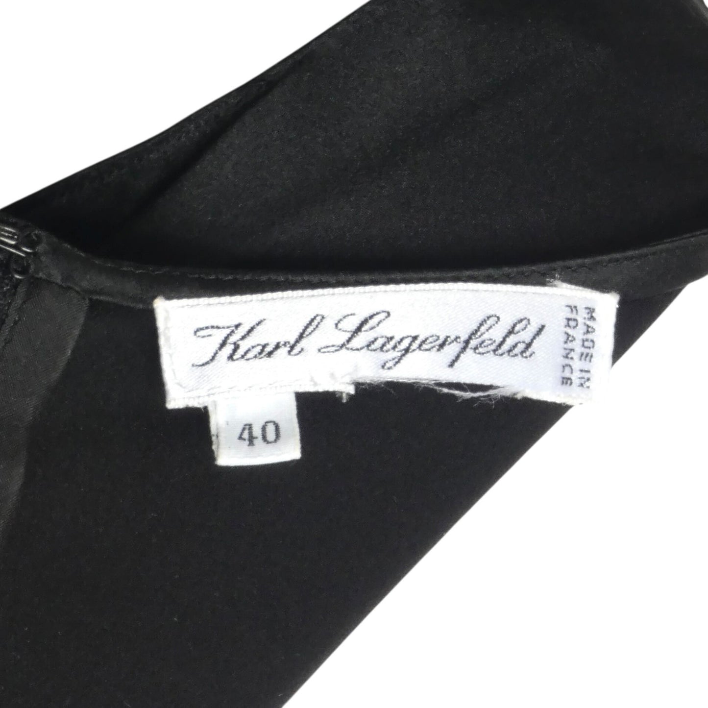 KARL LAGERFELD- 1980s Black Silk Shell, Size 2