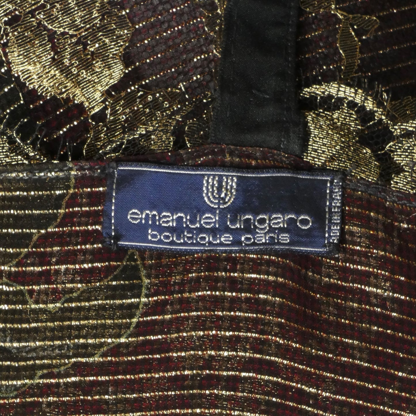 EMANUEL UNGARO- 1980s Floral Lace Shell, Size 4