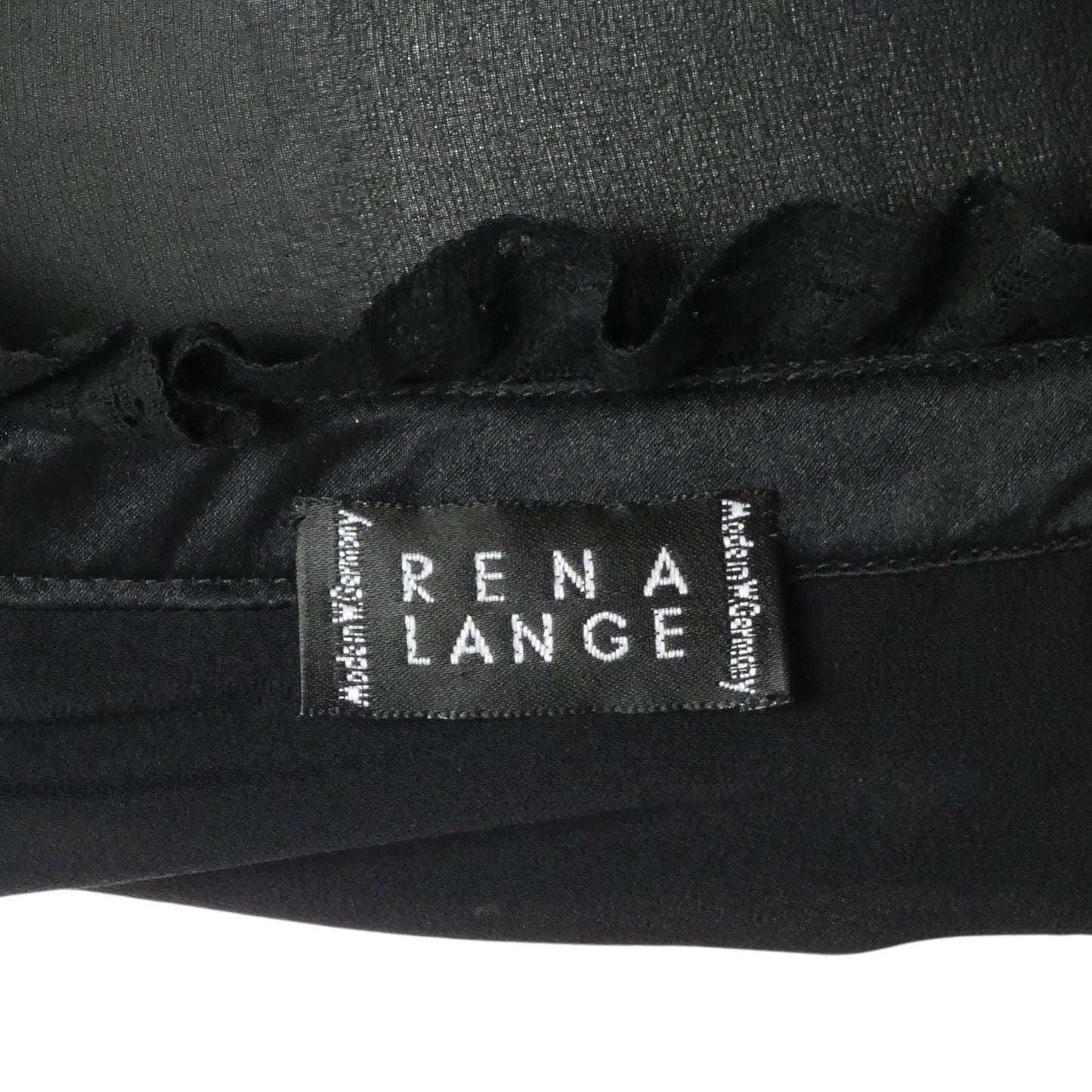 RENA LANGE- NWT 1993 Black Crepe & Lace Tank, Size 2