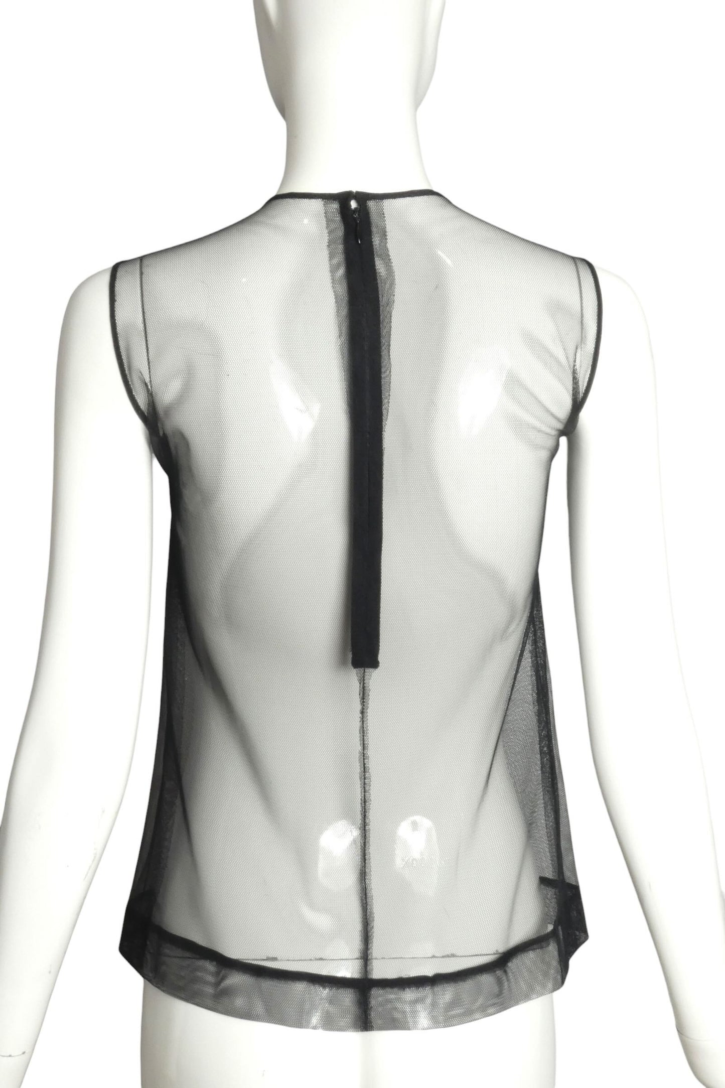 1980s Black Embroidered Shell, Size 2