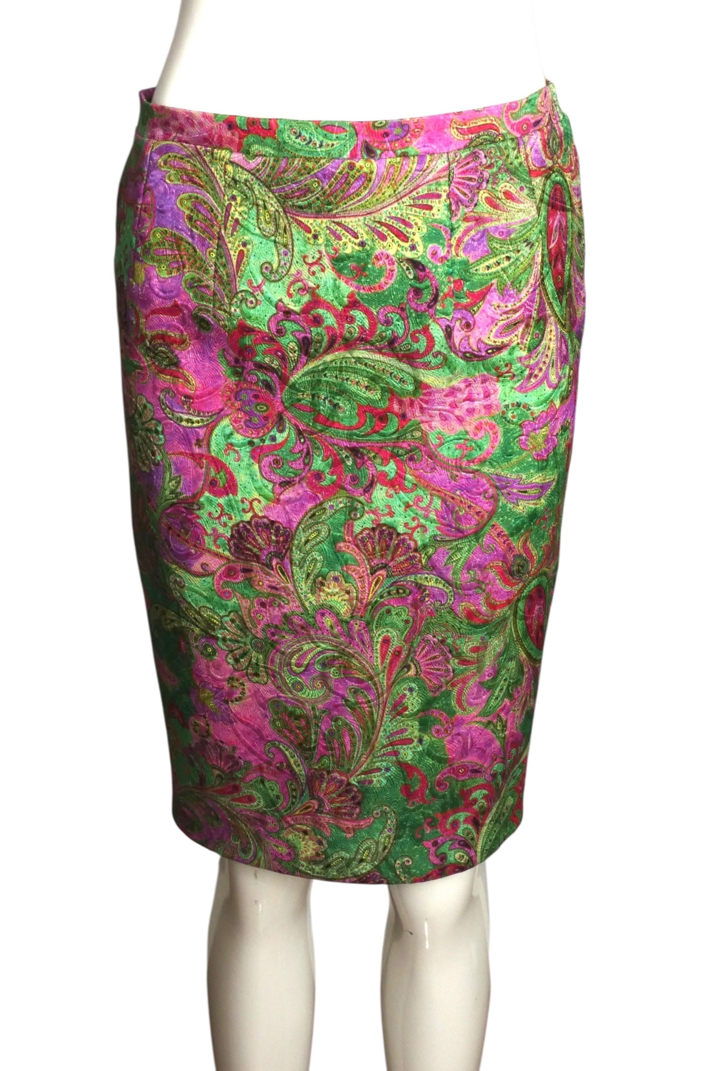 FE ZANDI- 1990s Brocade & Fur Trimmed Skirt Suit, Size 2