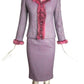 MIRELLA CAVORSO- 2013 Lavender Wool & Fur Trimmed Skirt Suit, Size 2