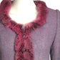 MIRELLA CAVORSO- 2013 Lavender Wool & Fur Trimmed Skirt Suit, Size 2