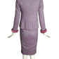 MIRELLA CAVORSO- 2013 Lavender Wool & Fur Trimmed Skirt Suit, Size 2