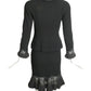CHRISTIAN DIOR- Black Wool & Crepe Skirt Suit, Size 2P