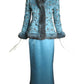 OSCAR DE LA RENTA- Beaded Silk & Fur Evening Suit, Size 4P