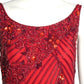 BOB MACKIE- 2001 Red Beaded Evening Gown, Size 2P