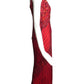 BOB MACKIE- 2001 Red Beaded Evening Gown, Size 2P