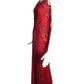 BOB MACKIE- 2001 Red Beaded Evening Gown, Size 2P