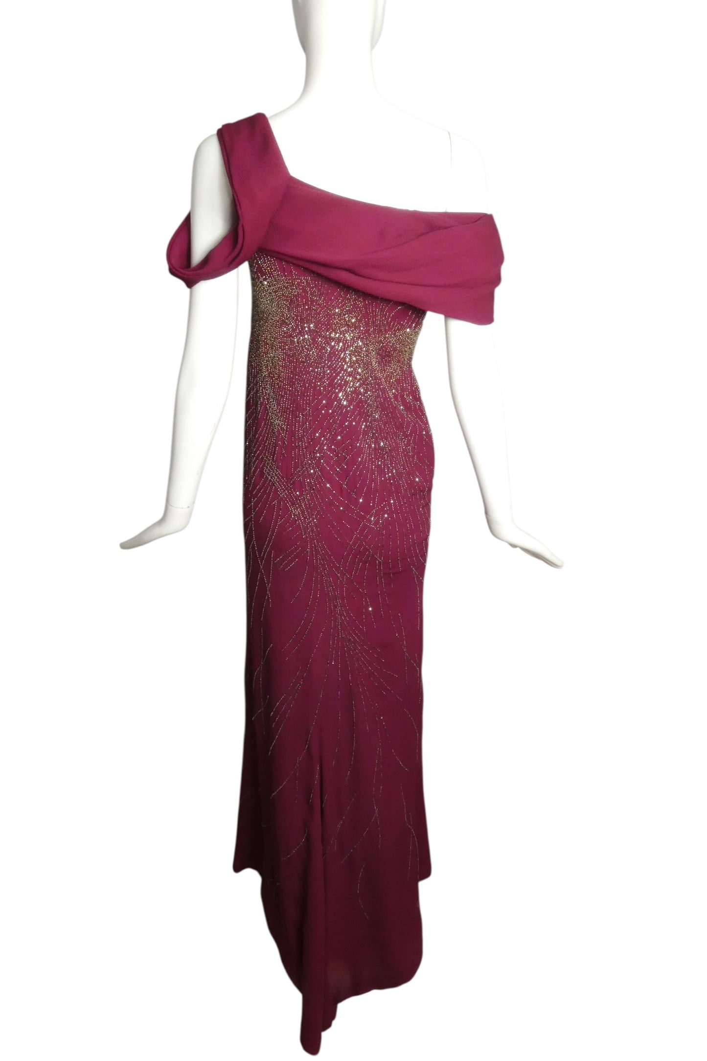 CAROLINA HERRERA- 2010 Beaded Crepe Evening Gown, Size 4P