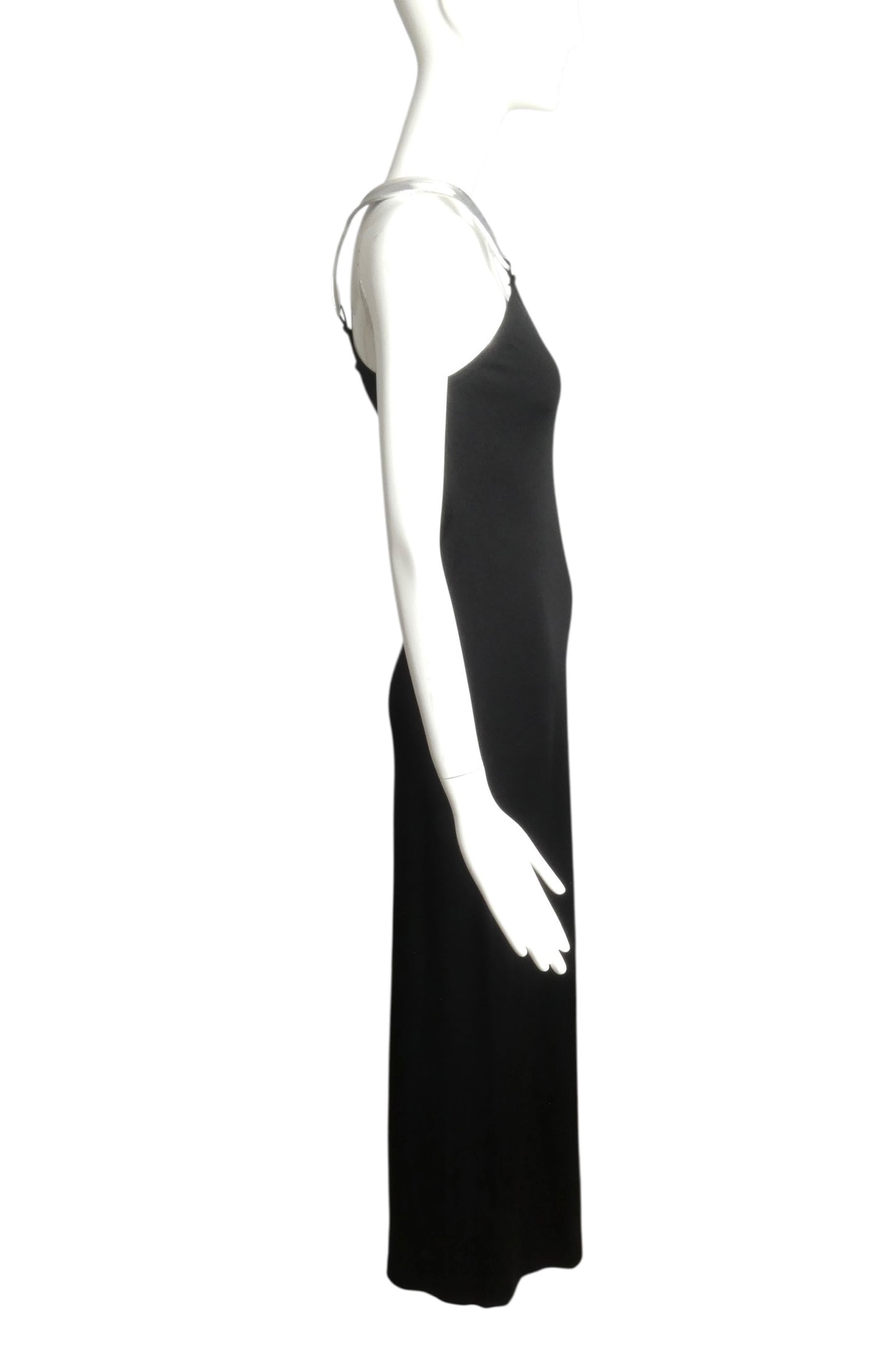 RUDI GERNREICH- 1975 Accented Black Jersey Evening Gown, Size 6