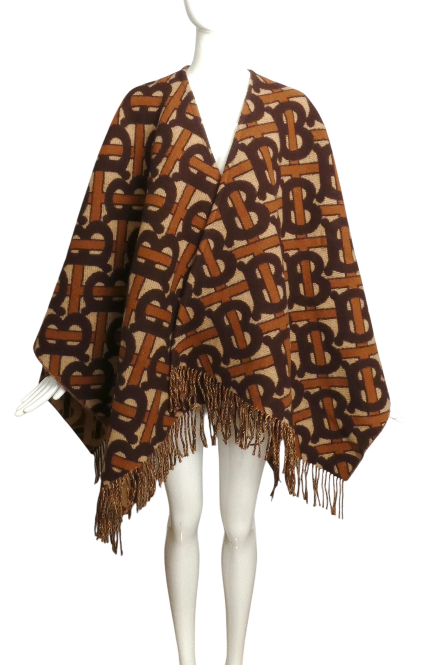 BURBERY- NWT 2019 Printed Wool & Cashmere Poncho, One Size