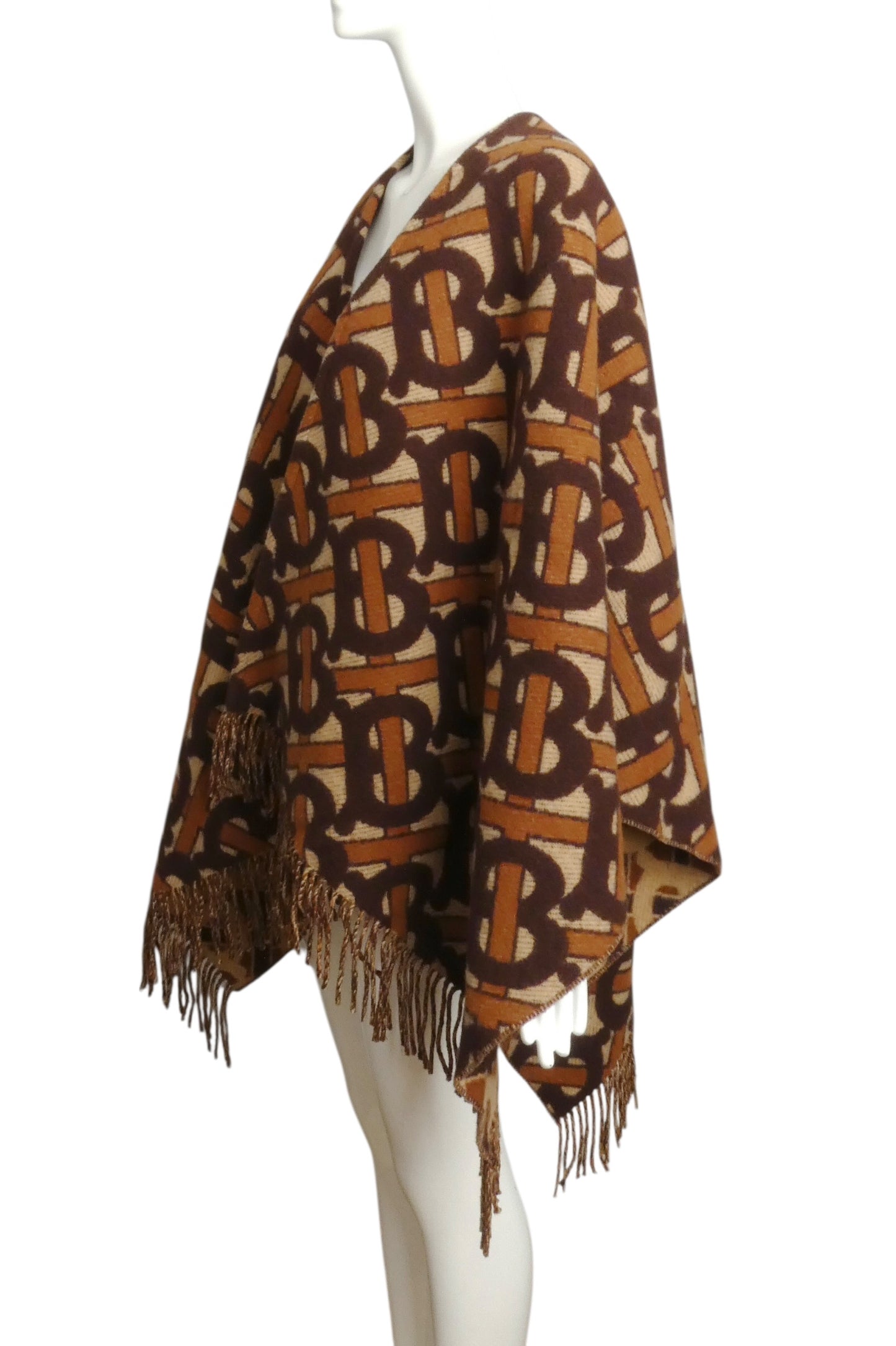 BURBERY- NWT 2019 Printed Wool & Cashmere Poncho, One Size