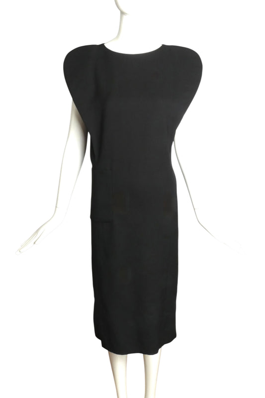 PIERRE CARDIN-1990s Black Shift Dress, Size 6
