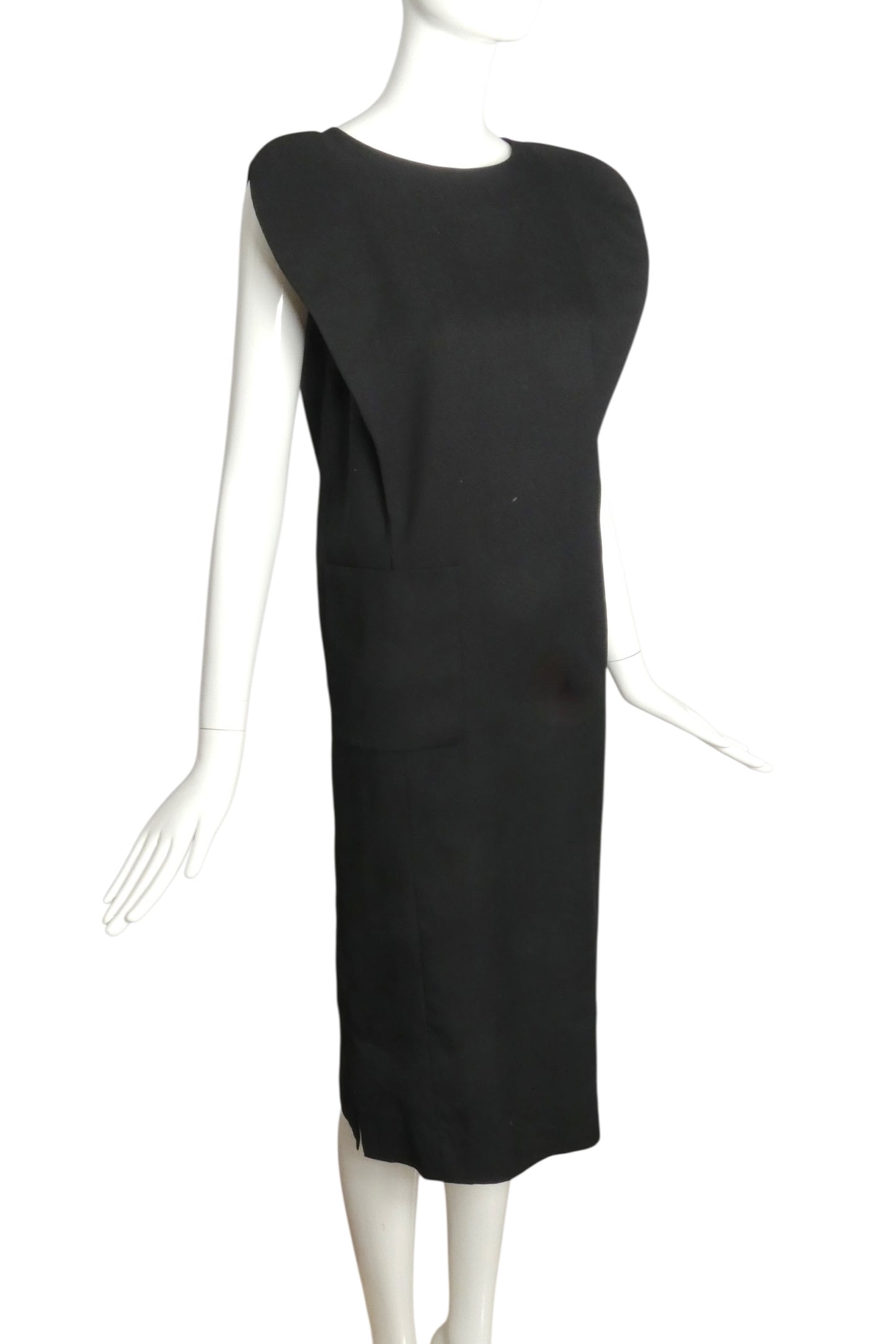 PIERRE CARDIN-1990s Black Shift Dress, Size 6
