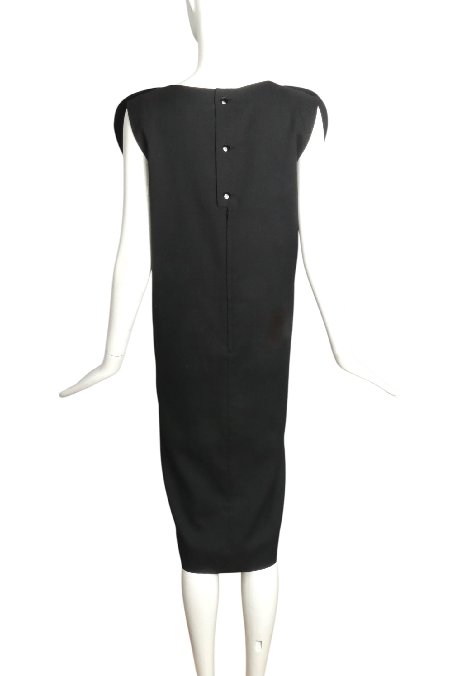 PIERRE CARDIN-1990s Black Shift Dress, Size 6