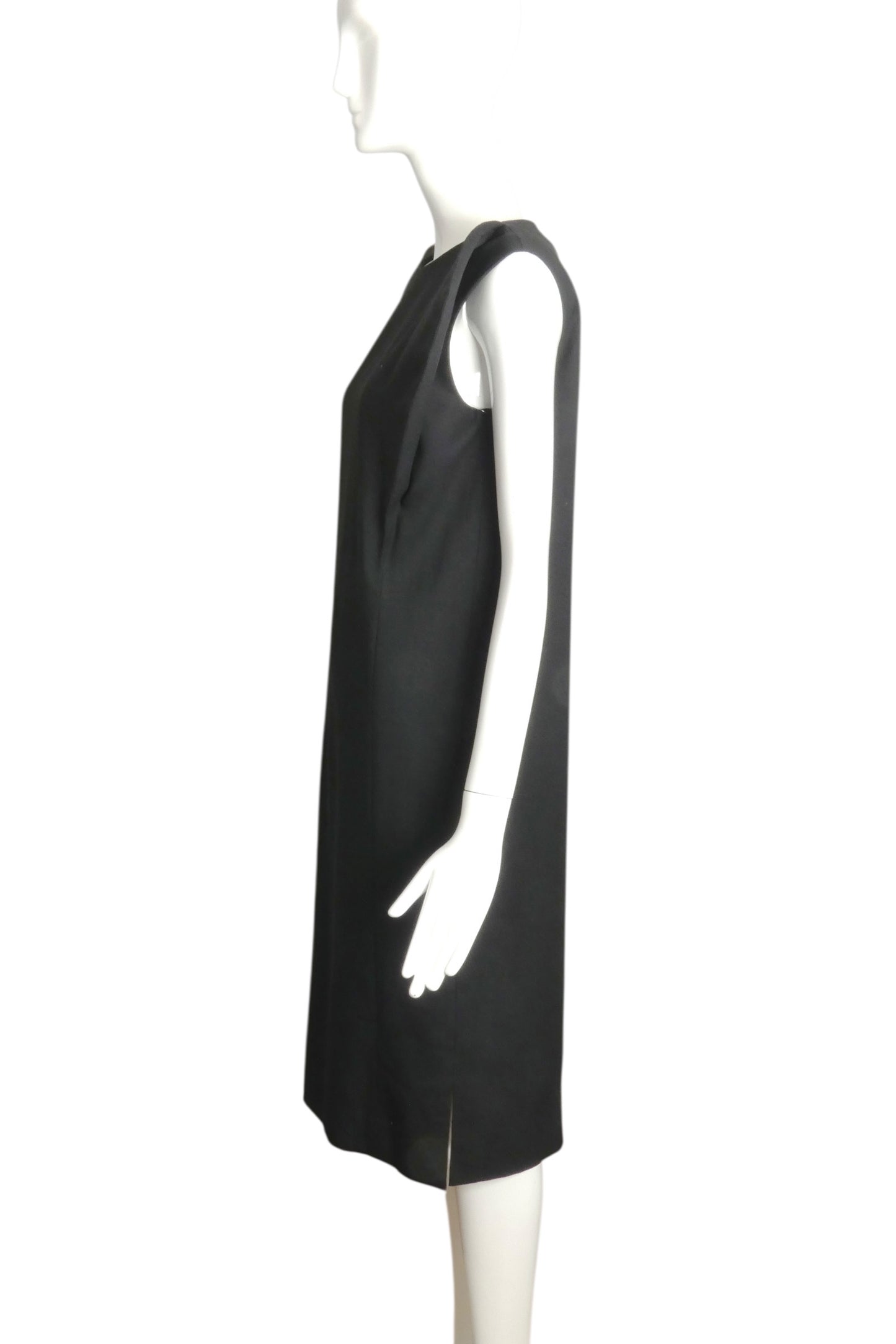 PIERRE CARDIN-1990s Black Shift Dress, Size 6