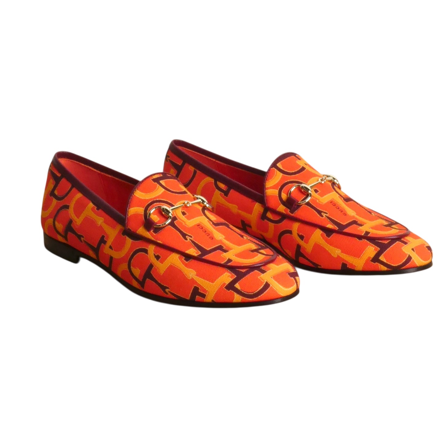 GUCCI- NIB Orange Jordaan Loafers, Multiple Sizes Available