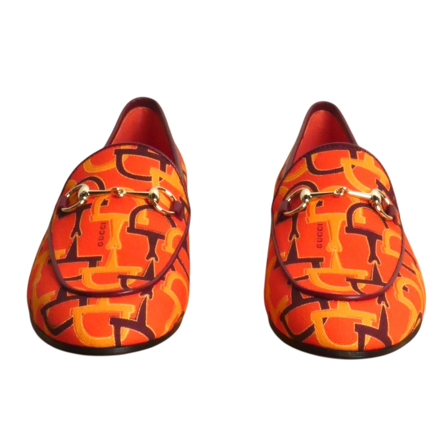 GUCCI- NIB Orange Jordaan Loafers, Multiple Sizes Available
