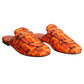 GUCCI- NIB Orange Princetown Horsebit Print Mules, Multiple Sizes Available