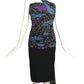 1985 Printed Chiffon & Crepe Cocktail Dress, Size 10